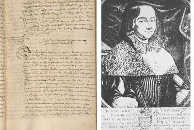 lettre manuscrite vieille, d'une belle écriture, accompagné d'un dessin d'une personne - Agrandir l'image 2 sur 8, fenêtre modale