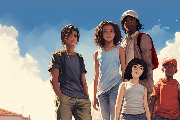 Groupes de jeunes illustrant le conseil des jeunes de la protection de l'enfance